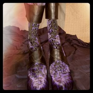 Carlos Santana Violet/Royal Blue Leopard Boots